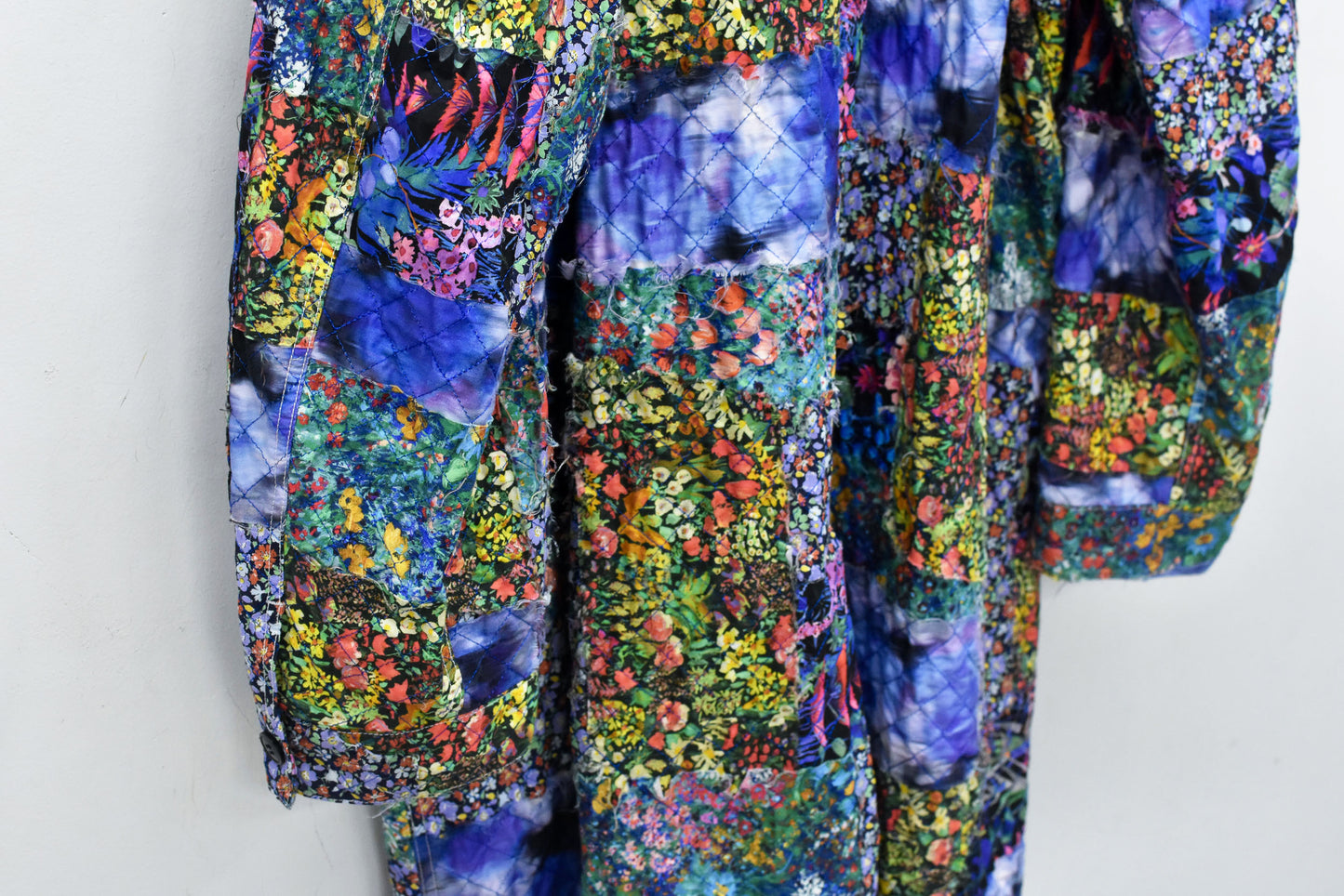 NewRose / Patchwork Quilt Raglan Sleeve Coat - FLOWER