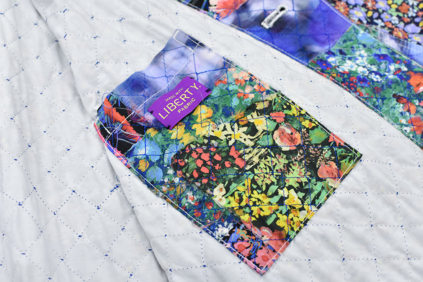 NewRose / Patchwork Quilt Raglan Sleeve Coat - FLOWER