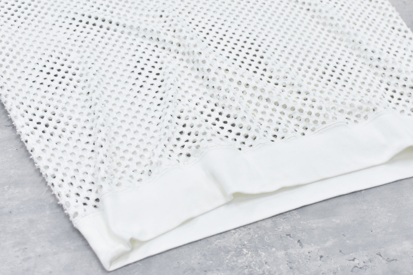 NewRose / Punched Fabric Long-sleeved Polo Shirt - WHITE