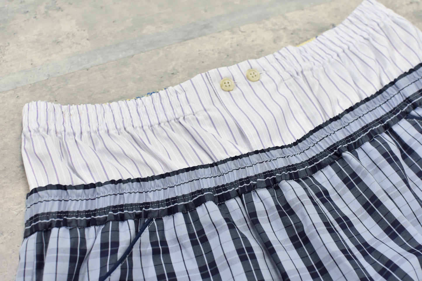 NewRose / Pajama Shorts Embroidery - BLUE CHECK
