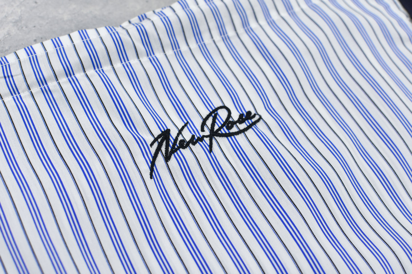 NewRose / Pajamas Bag Embroidery - BLUE STRIPE