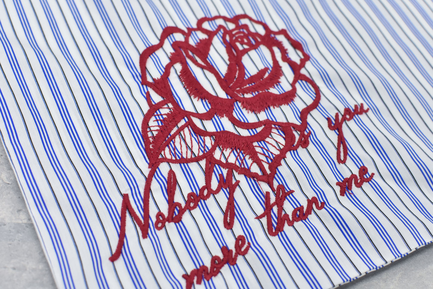 NewRose / Pajamas Bag Embroidery - BLUE STRIPE