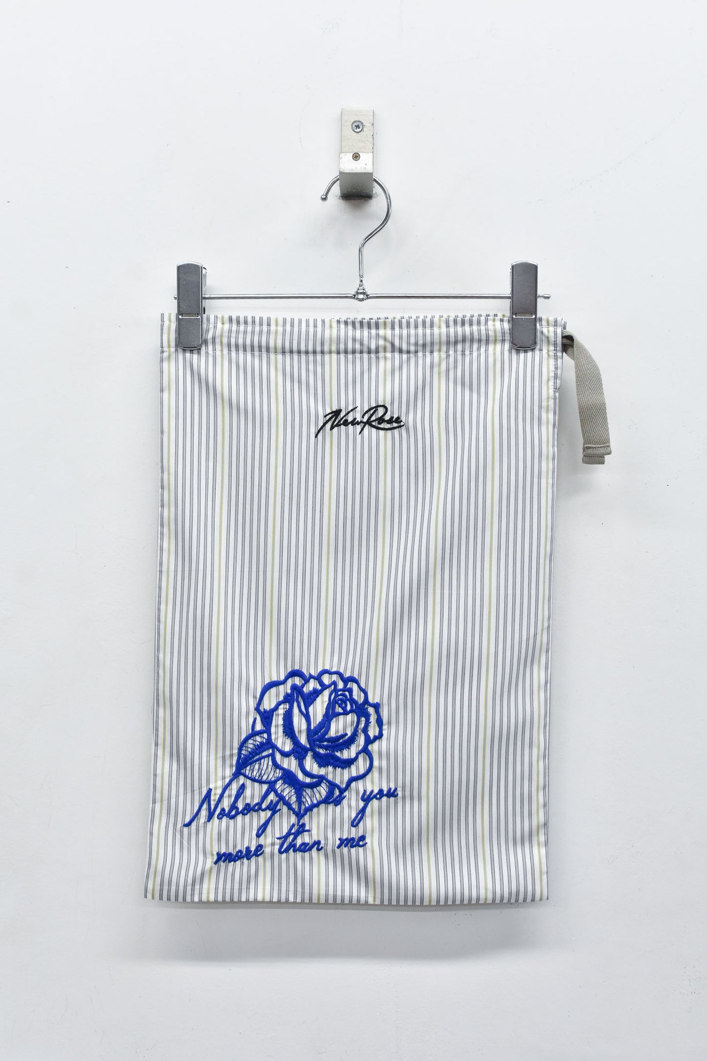 NewRose / Pajamas Bag Embroidery - GRAY STRIPE