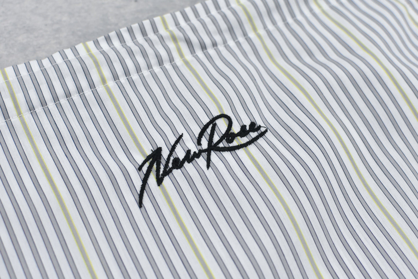 NewRose / Pajamas Bag Embroidery - GRAY STRIPE