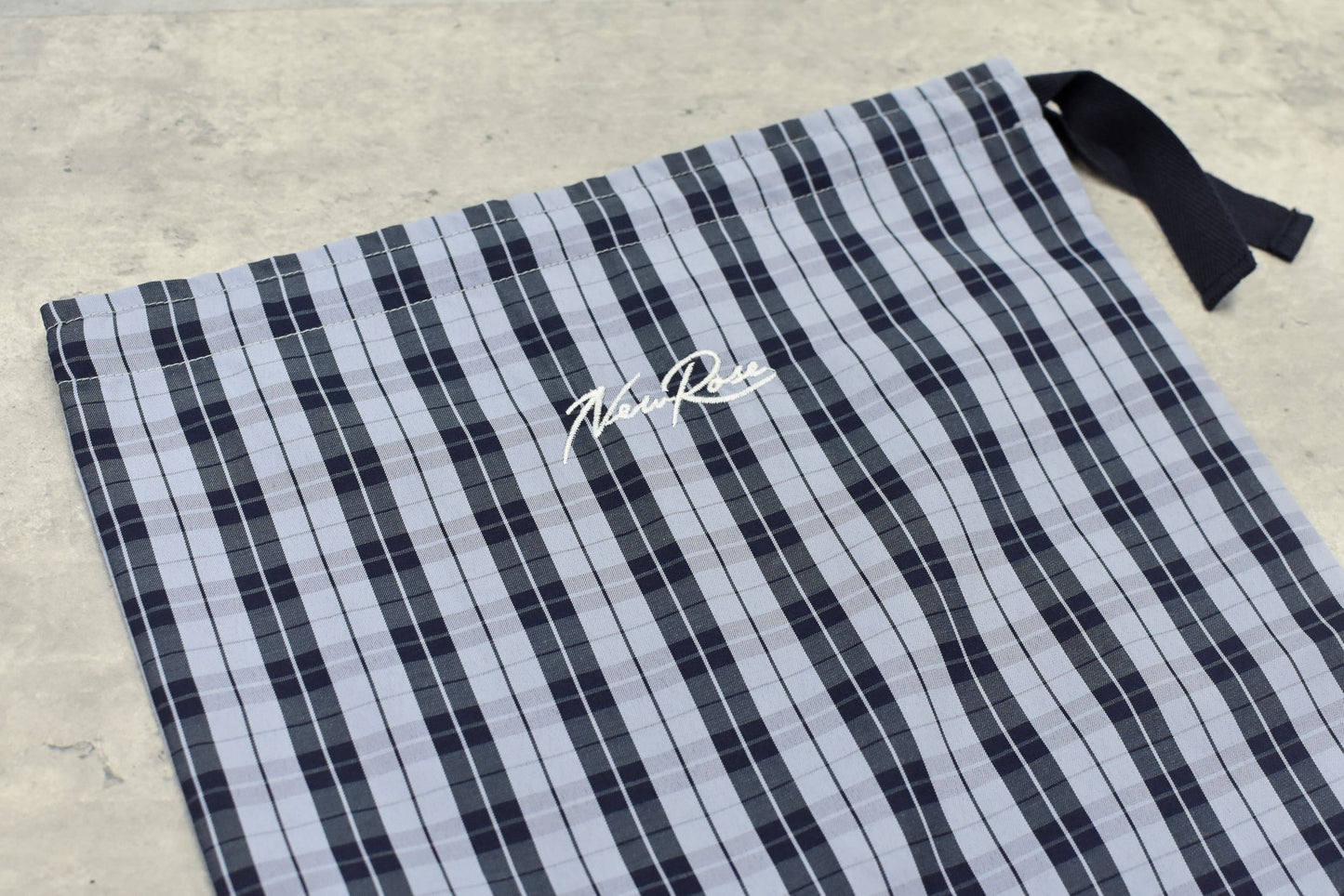 NewRose / Pajamas Bag Embroidery - BLUE CHECK