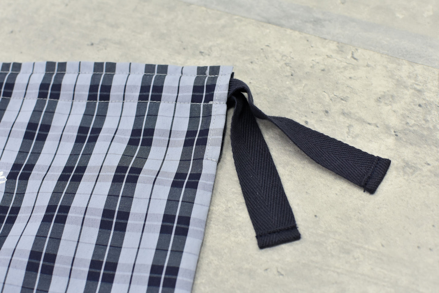 NewRose / Pajamas Bag Embroidery - BLUE CHECK