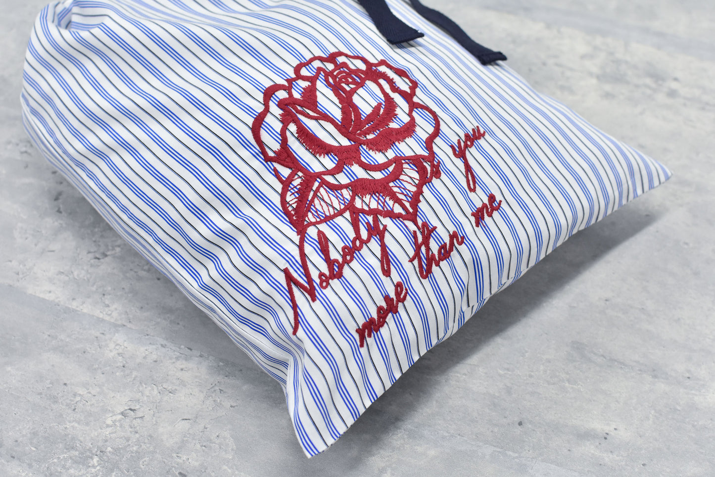 NewRose / Pajamas Bag Embroidery - BLUE STRIPE