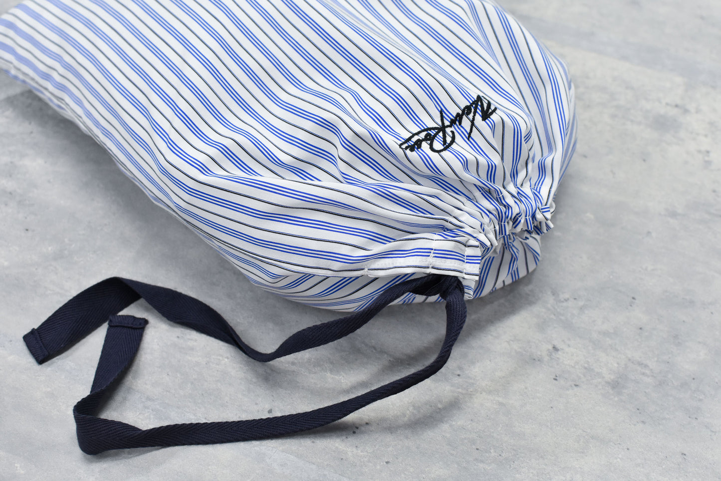 NewRose / Pajamas Bag Embroidery - BLUE STRIPE