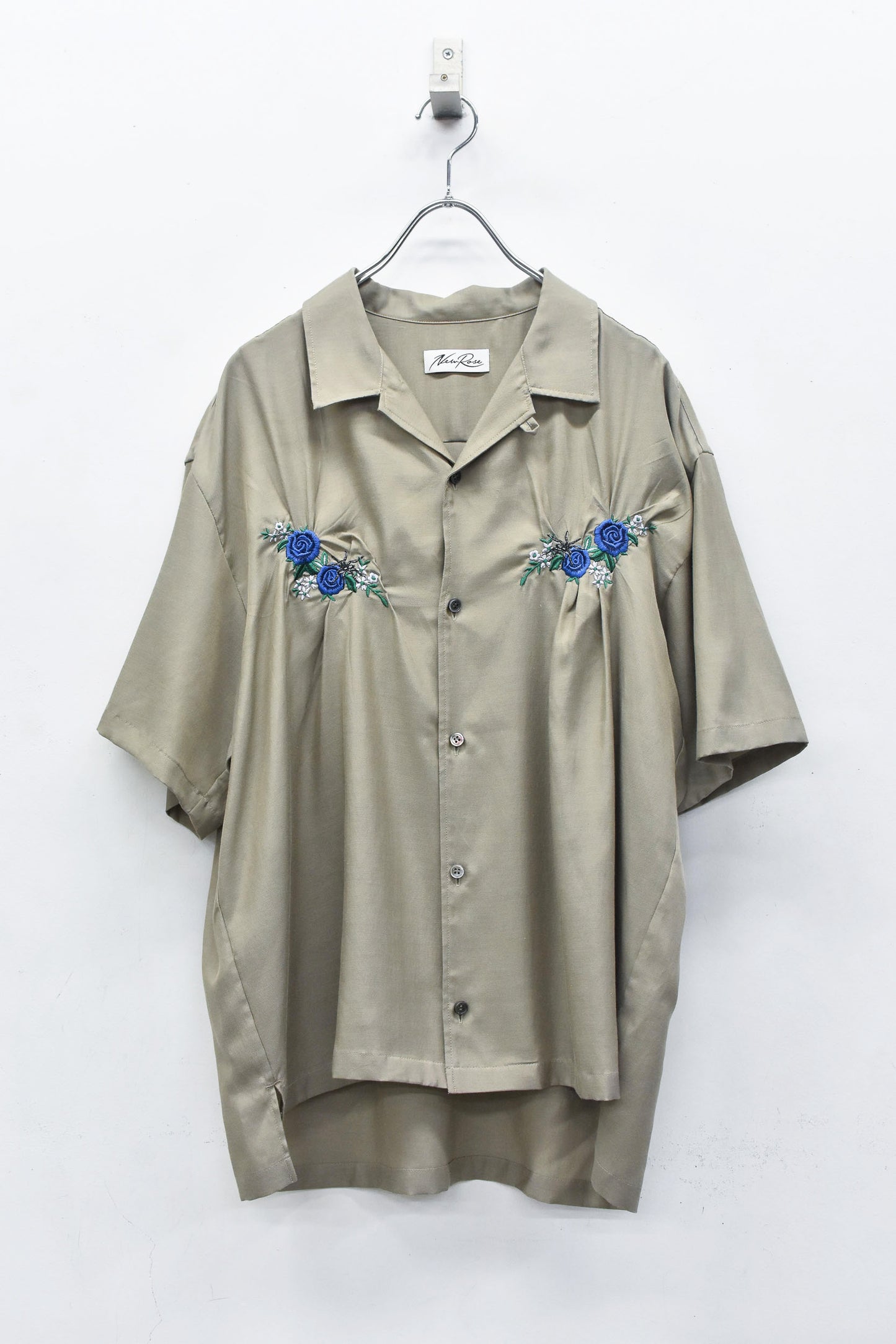 NewRose / Embroidery Wrinklework Shirt - BROWN BEIGE