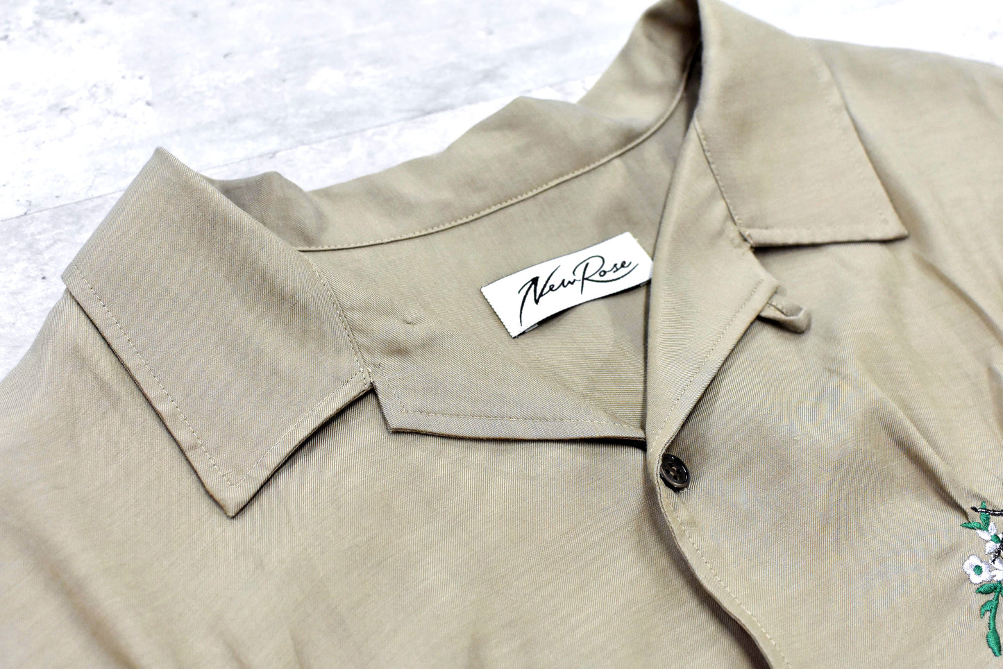 NewRose / Embroidery Wrinklework Shirt - BROWN BEIGE