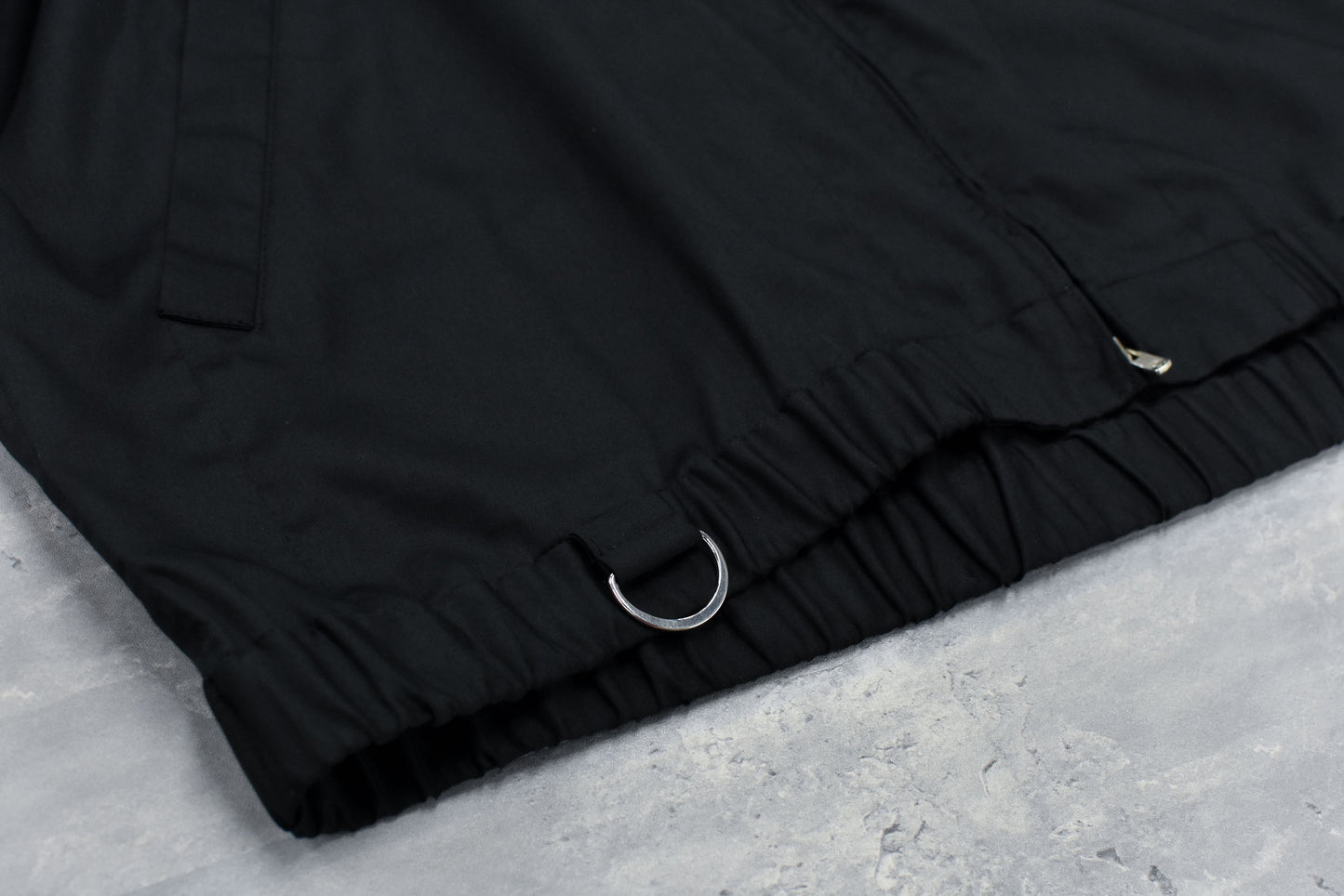 NewRose / Embroidery Wrinklework Blouson - BLACK