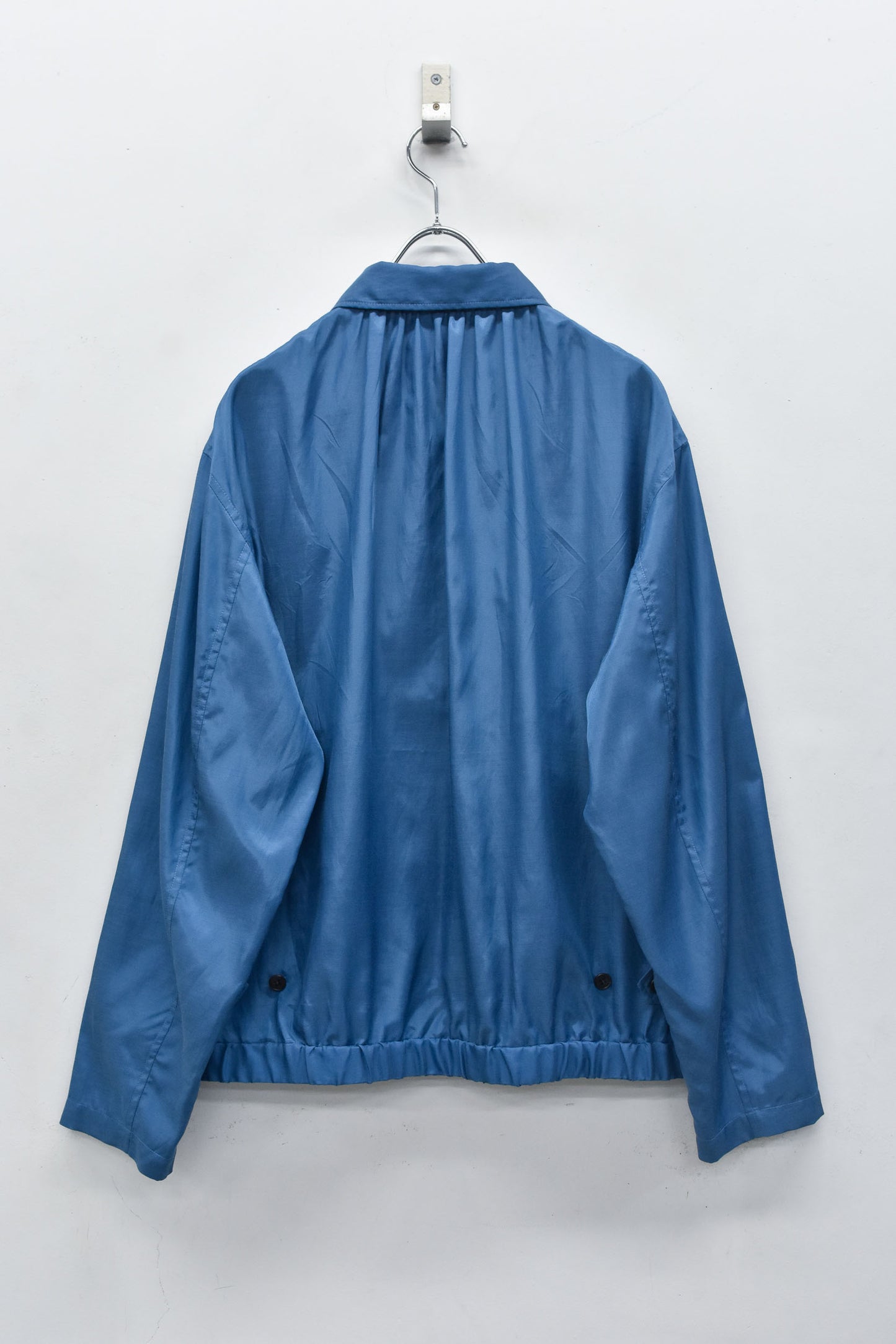 NewRose / Embroidery Wrinklework Blouson - BLUE