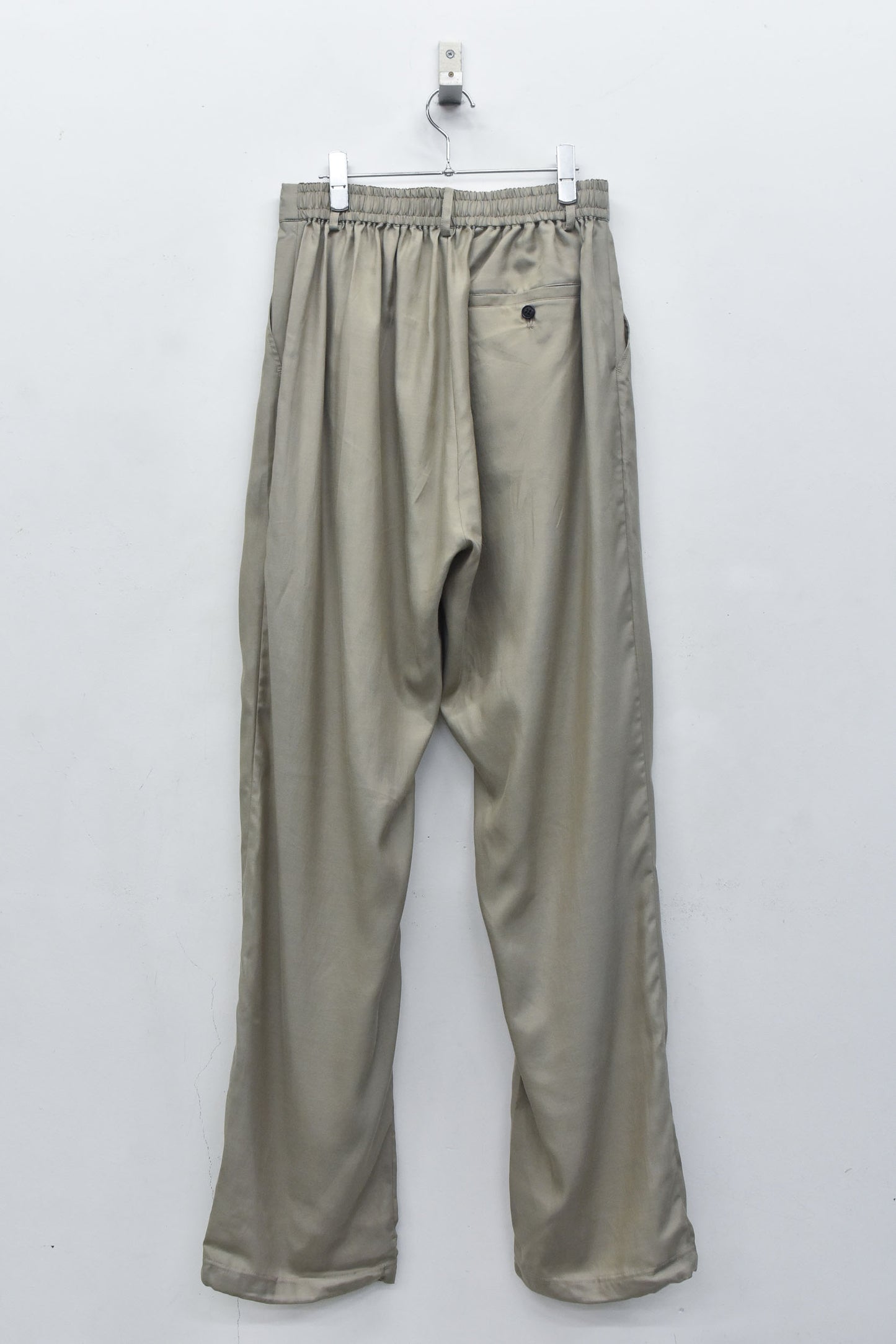 NewRose / Embroidery Wrinklework Tuck Pants - BROWN BEIGE