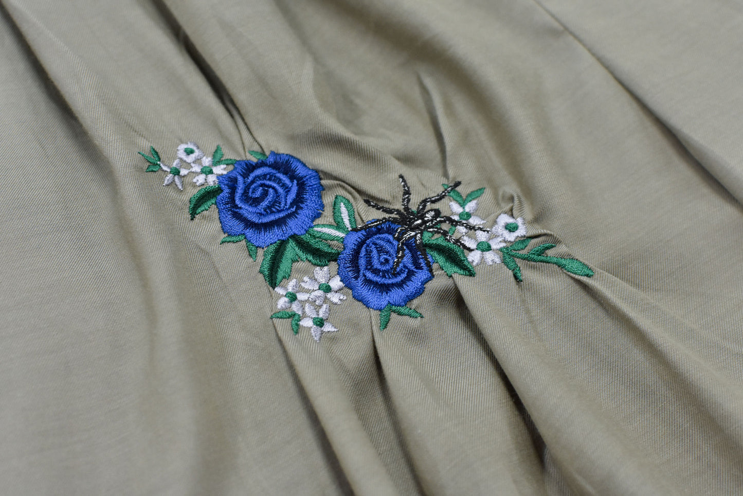 NewRose / Embroidery Wrinklework Tuck Pants - BROWN BEIGE