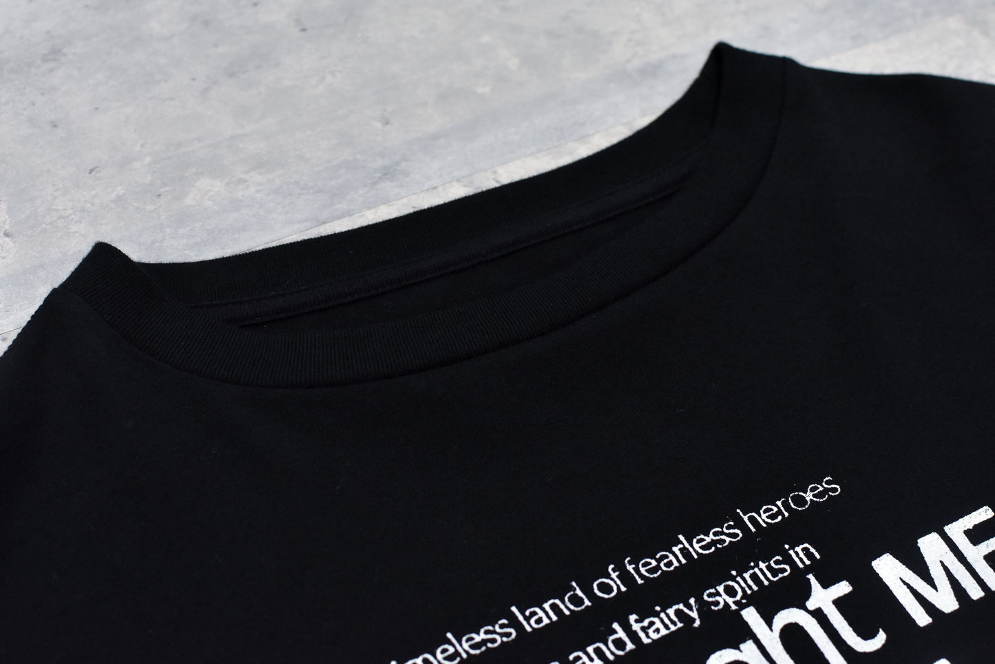 NewRose / Letter Embroidery Long Sleeve Shirt - BLACK