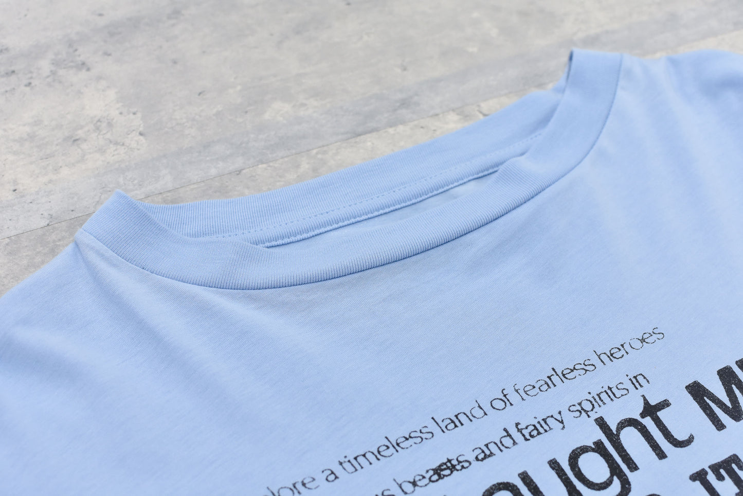 NewRose / Letter Embroidery Long Sleeve Shirt - SAX BLUE