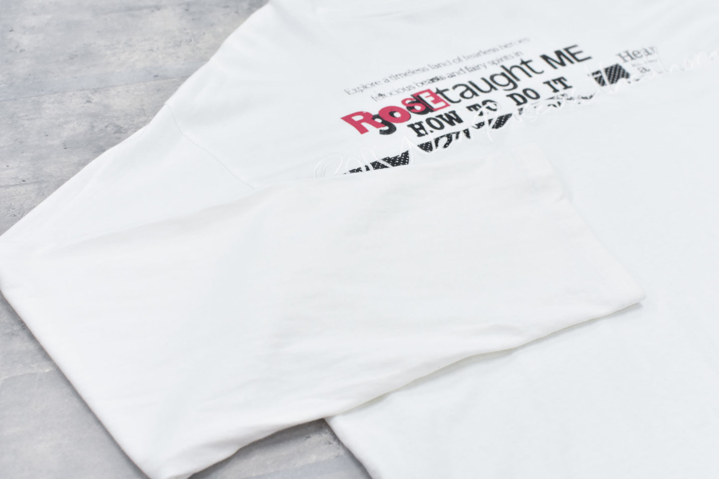 NewRose / Letter Embroidery Long Sleeve Shirt - OFF WHITE