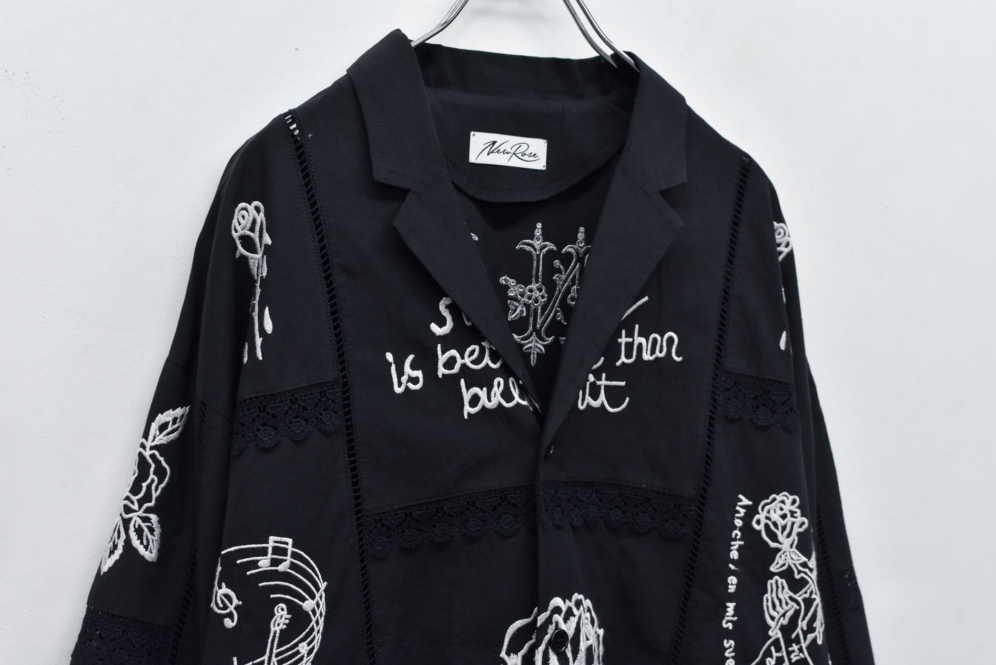 NewRose / Ladder Race×Embroidery Jacket - BLACK