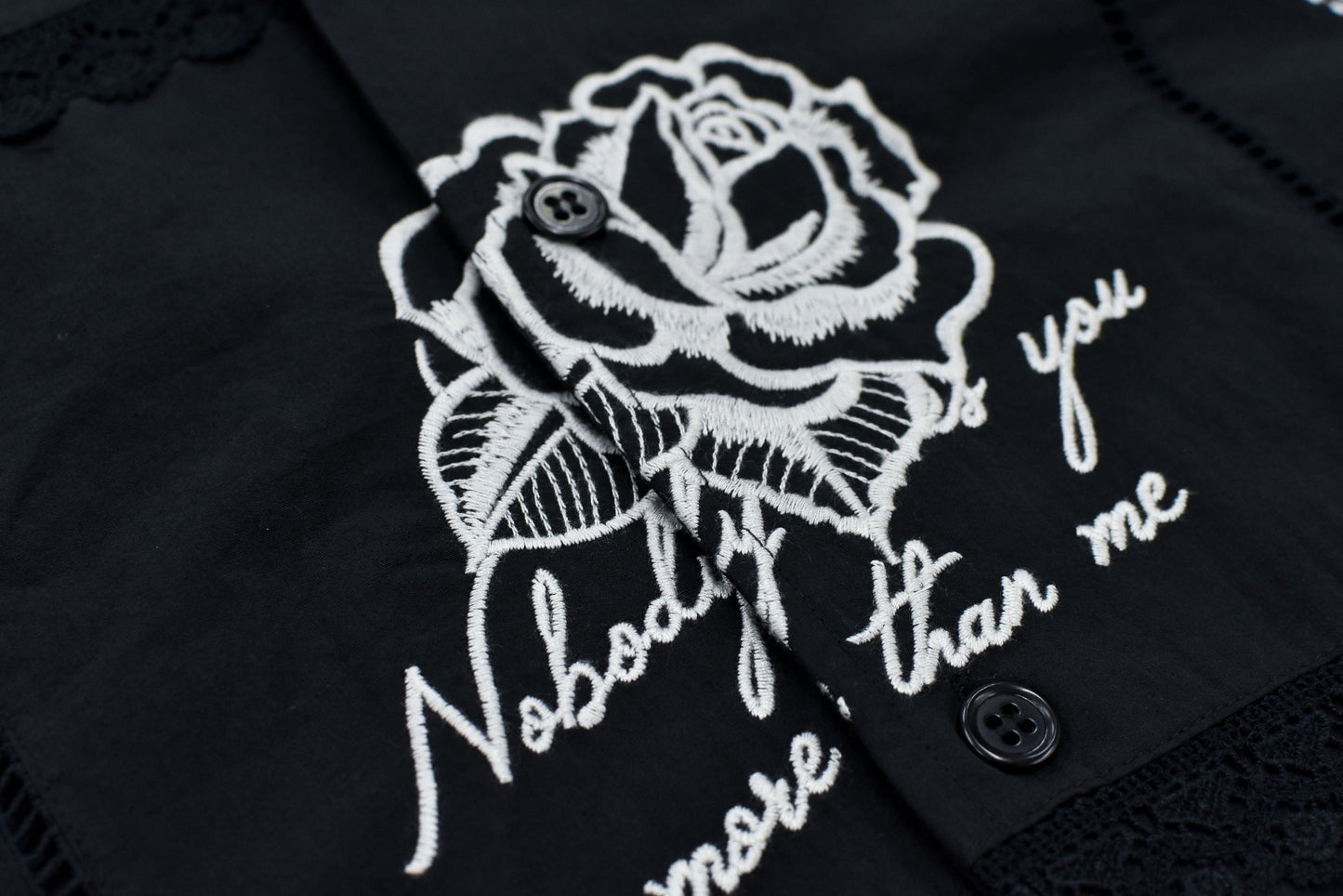 NewRose / Ladder Race×Embroidery Jacket - BLACK