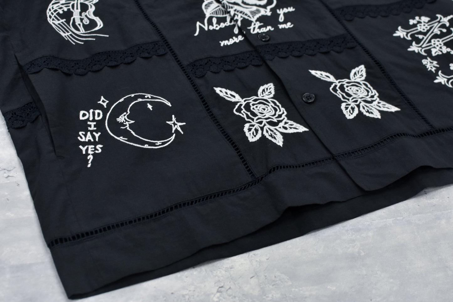 NewRose / Ladder Race×Embroidery Jacket - BLACK