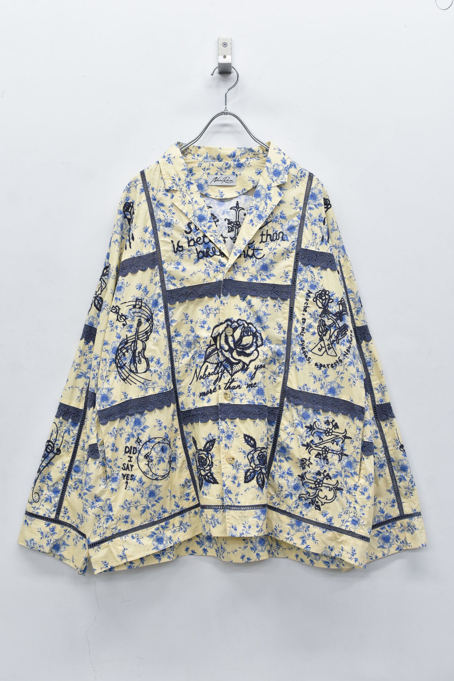 NewRose / Ladder Race×Embroidery Jacket - BLUE FLOWER