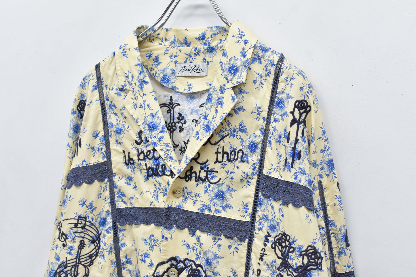 NewRose / Ladder Race×Embroidery Jacket - BLUE FLOWER
