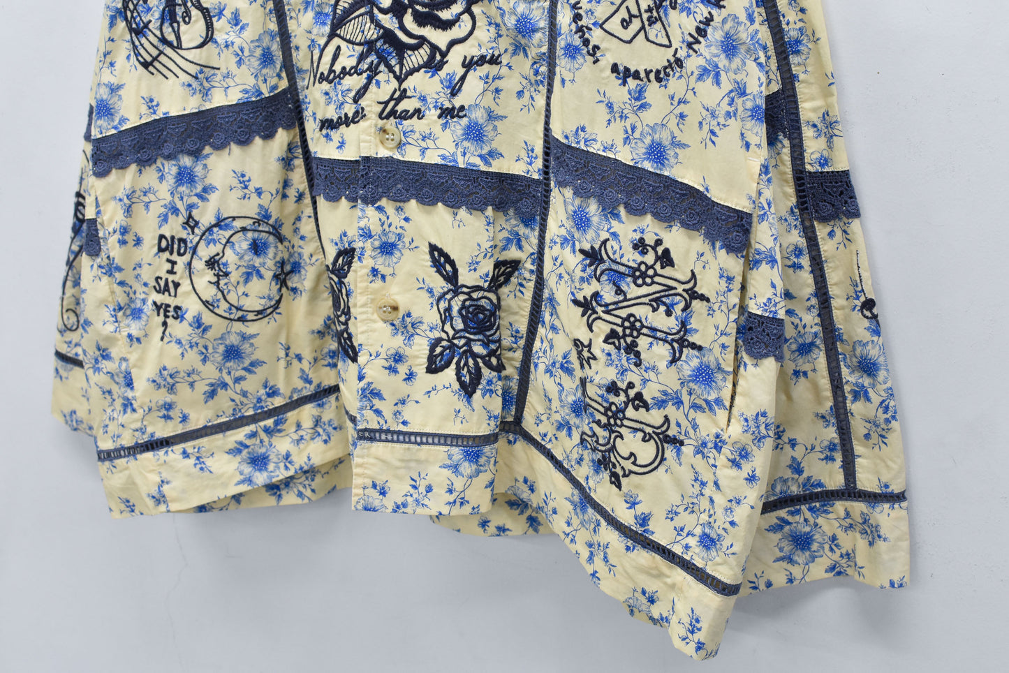 NewRose / Ladder Race×Embroidery Jacket - BLUE FLOWER