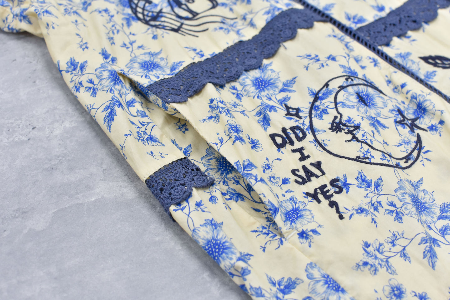 NewRose / Ladder Race×Embroidery Jacket - BLUE FLOWER