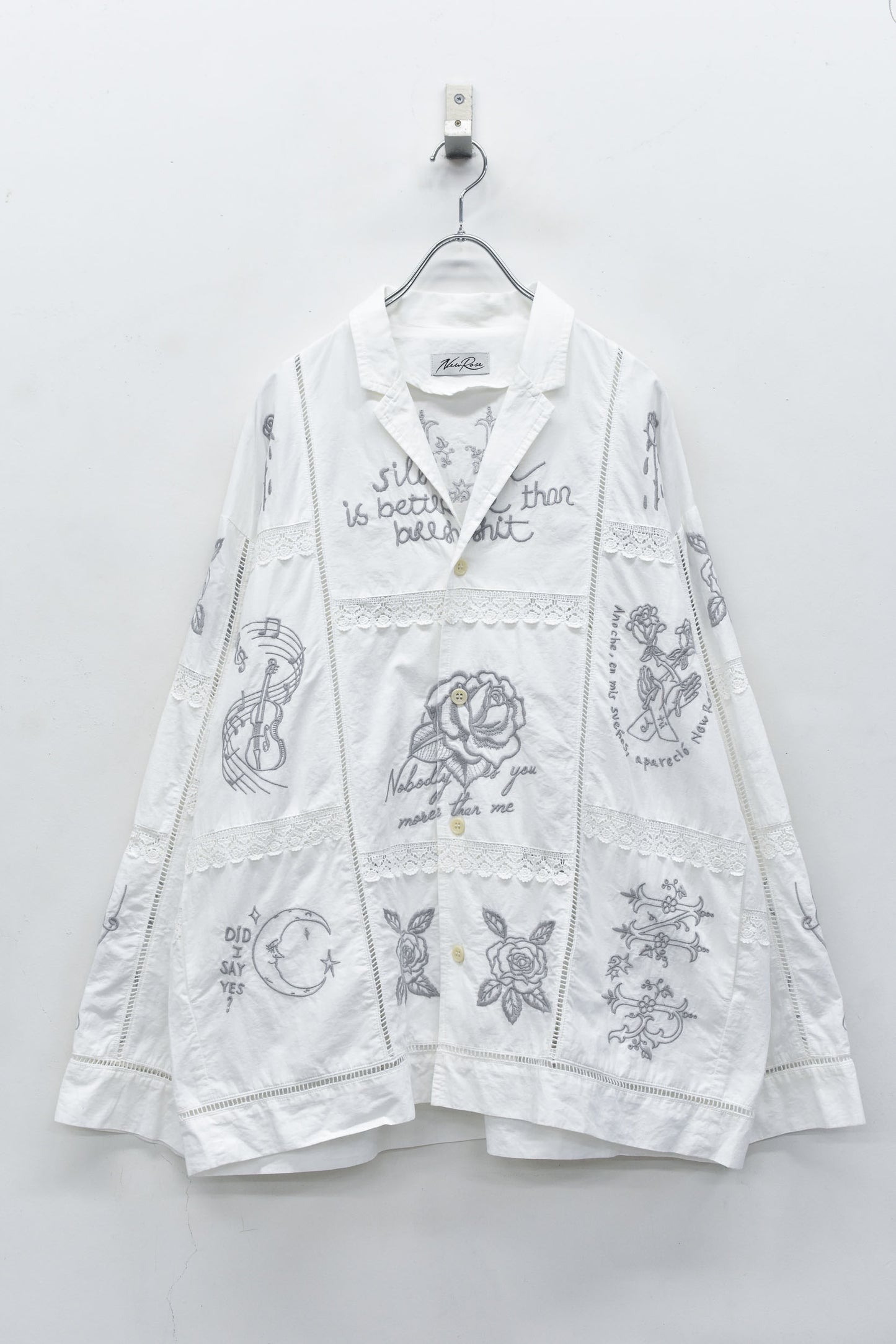 NewRose / Ladder Race×Embroidery Jacket - WHITE