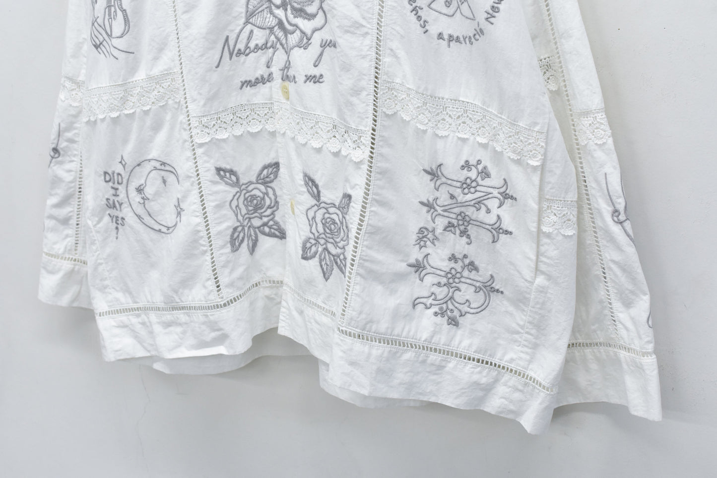 NewRose / Ladder Race×Embroidery Jacket - WHITE