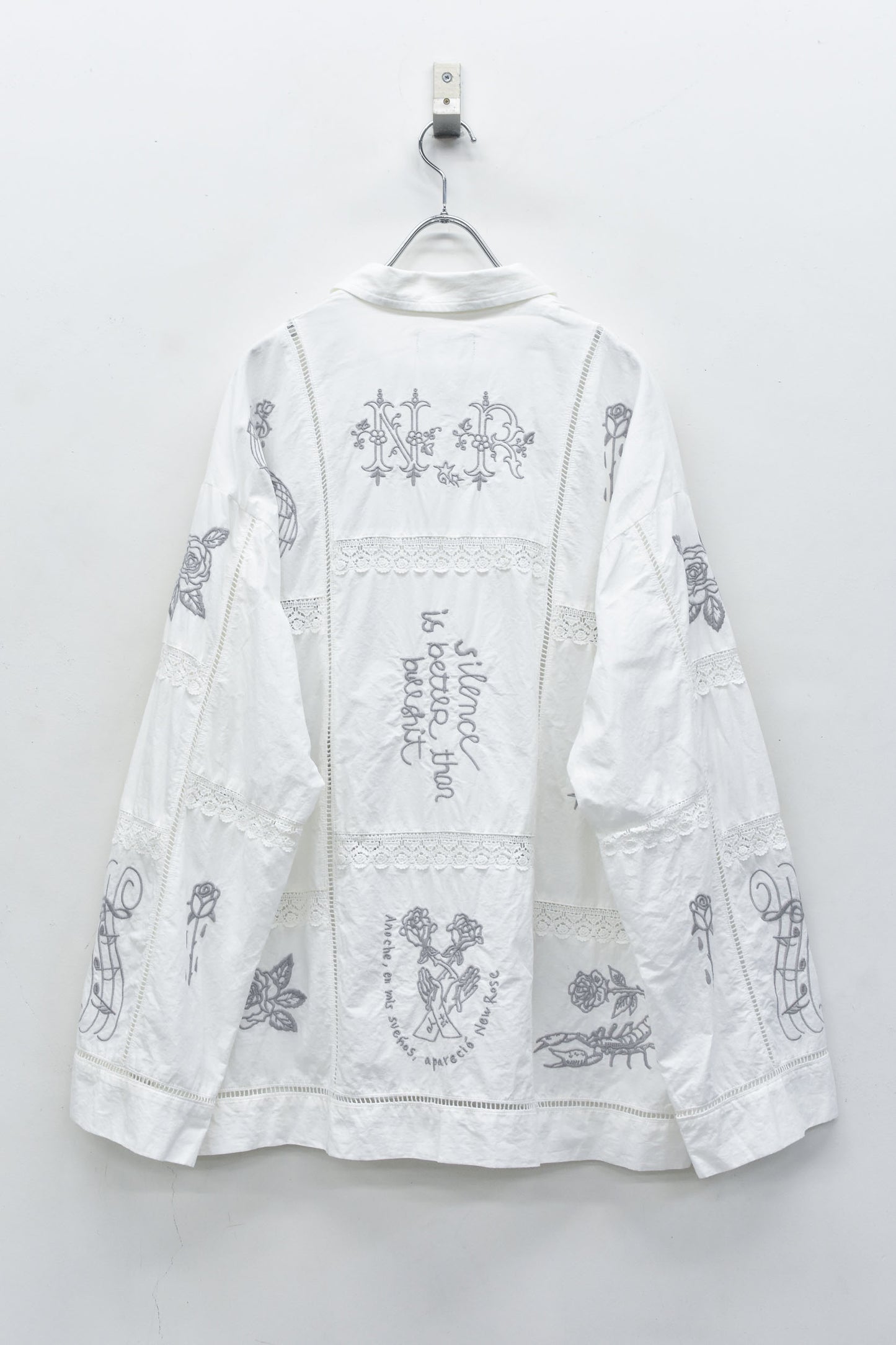 NewRose / Ladder Race×Embroidery Jacket - WHITE