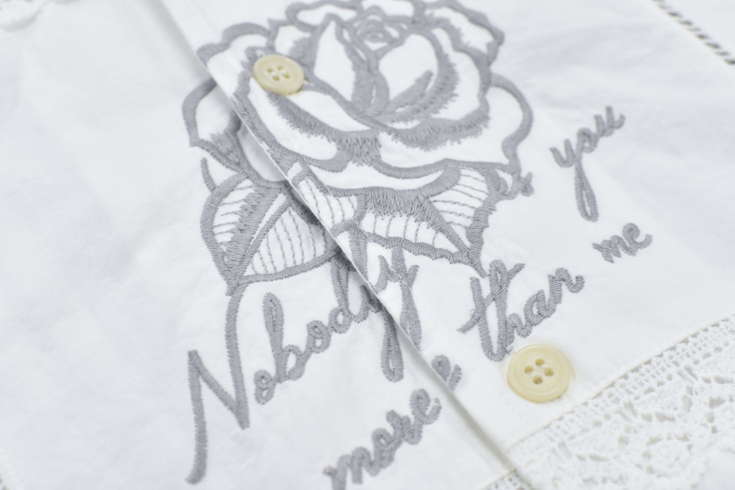 NewRose / Ladder Race×Embroidery Jacket - WHITE