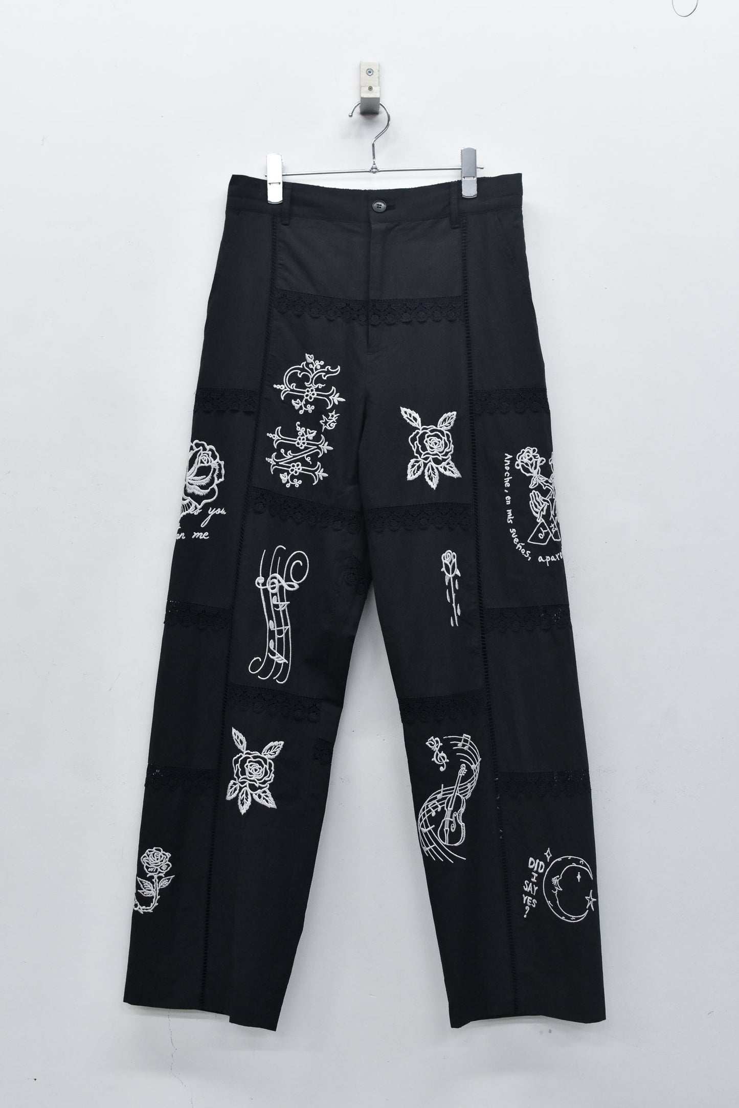 NewRose / Ladder Race×Embroidery Pants - BLACK