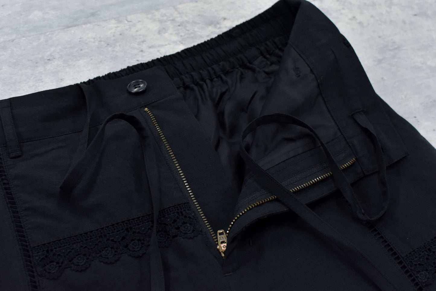 NewRose / Ladder Race×Embroidery Pants - BLACK