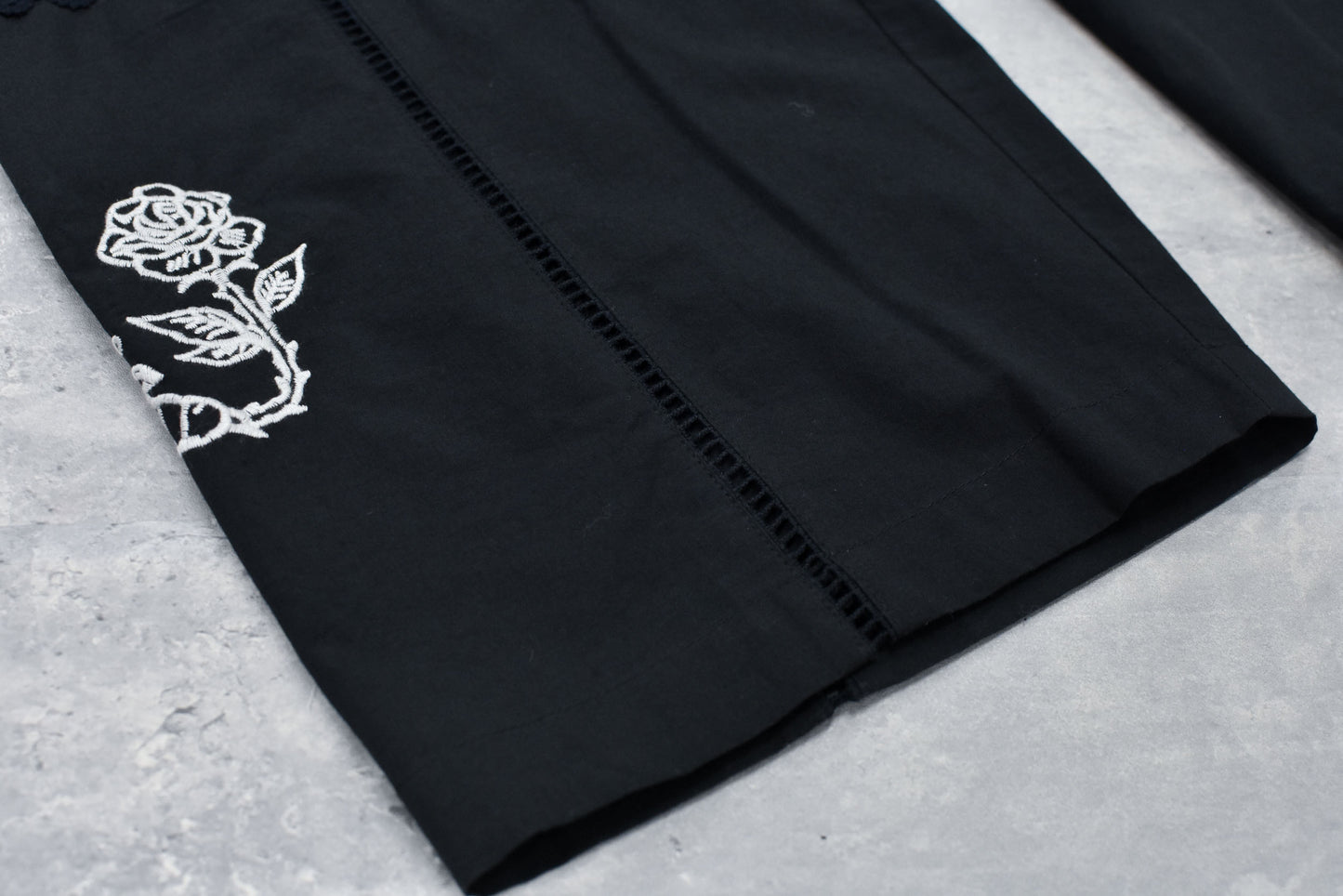 NewRose / Ladder Race×Embroidery Pants - BLACK
