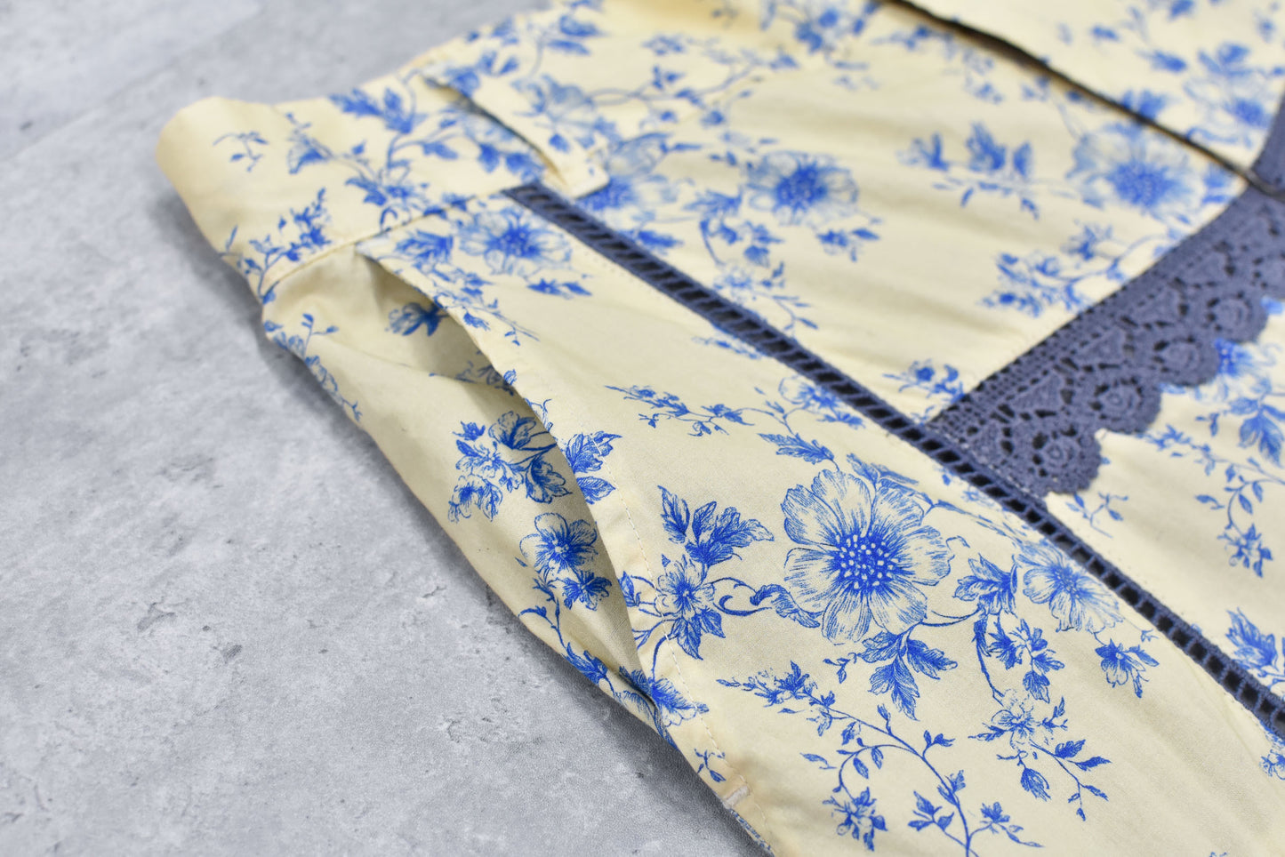 NewRose / Ladder Race×Embroidery Pants - BLUE FLOWER