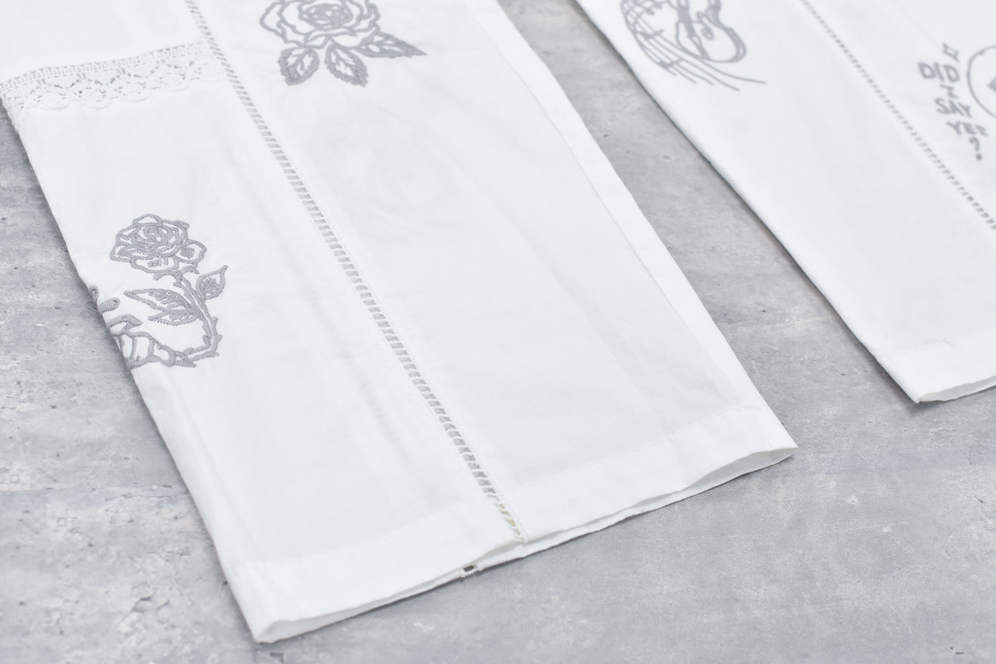 NewRose / Ladder Race×Embroidery Pants - BLUE FLOWER