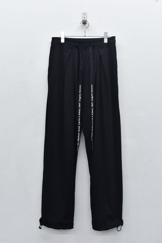 NewRose / Jersey Tuck Pants - BLACK