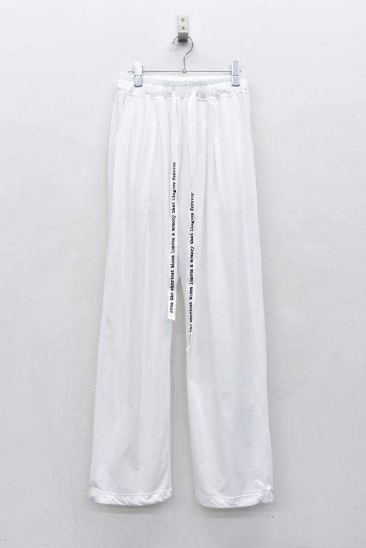 NewRose / Jersey Tuck Pants - WHITE