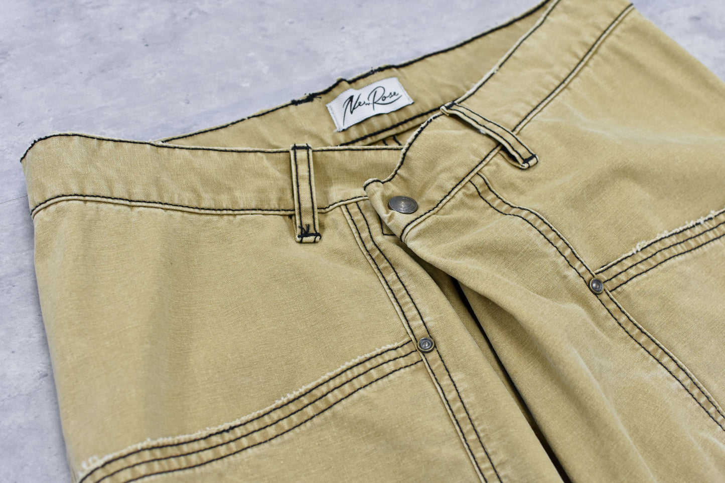 NewRose / Fold The Waist Pants - BEIGE