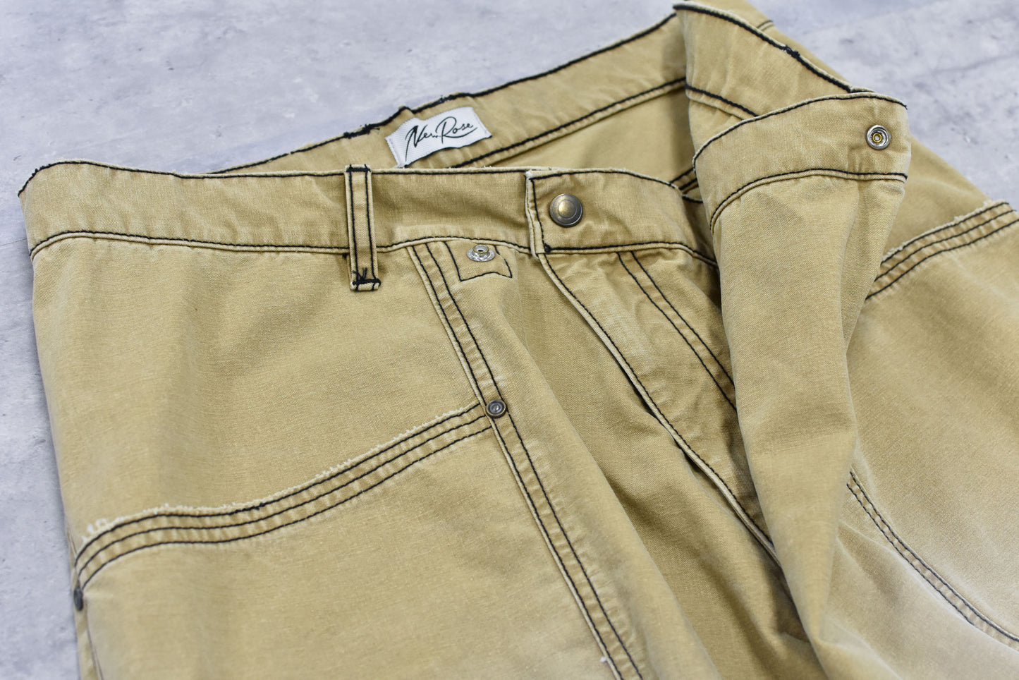 NewRose / Fold The Waist Pants - BEIGE