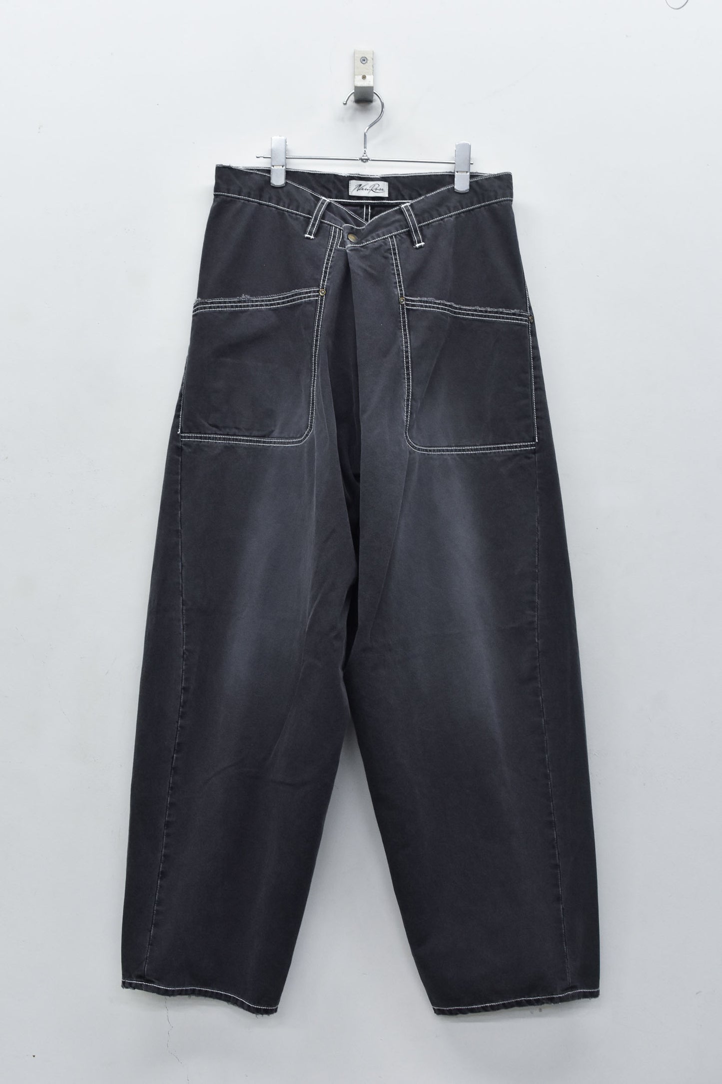 NewRose / Fold The Waist Pants - BLACK