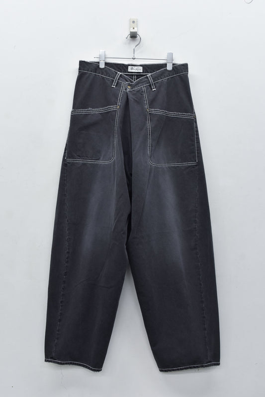 NewRose / Fold The Waist Pants - BLACK