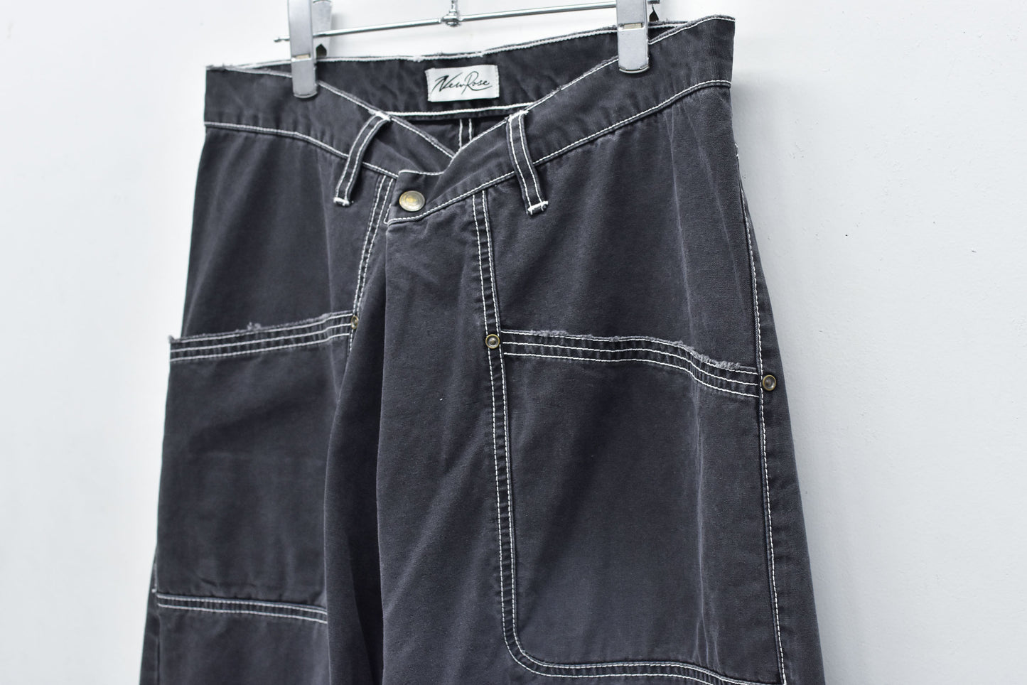 NewRose / Fold The Waist Pants - BLACK