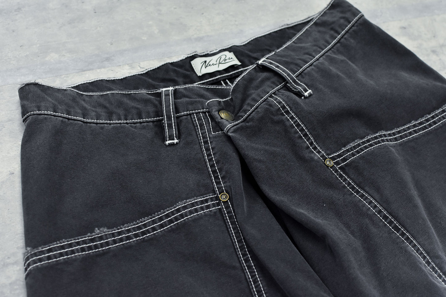 NewRose / Fold The Waist Pants - BLACK