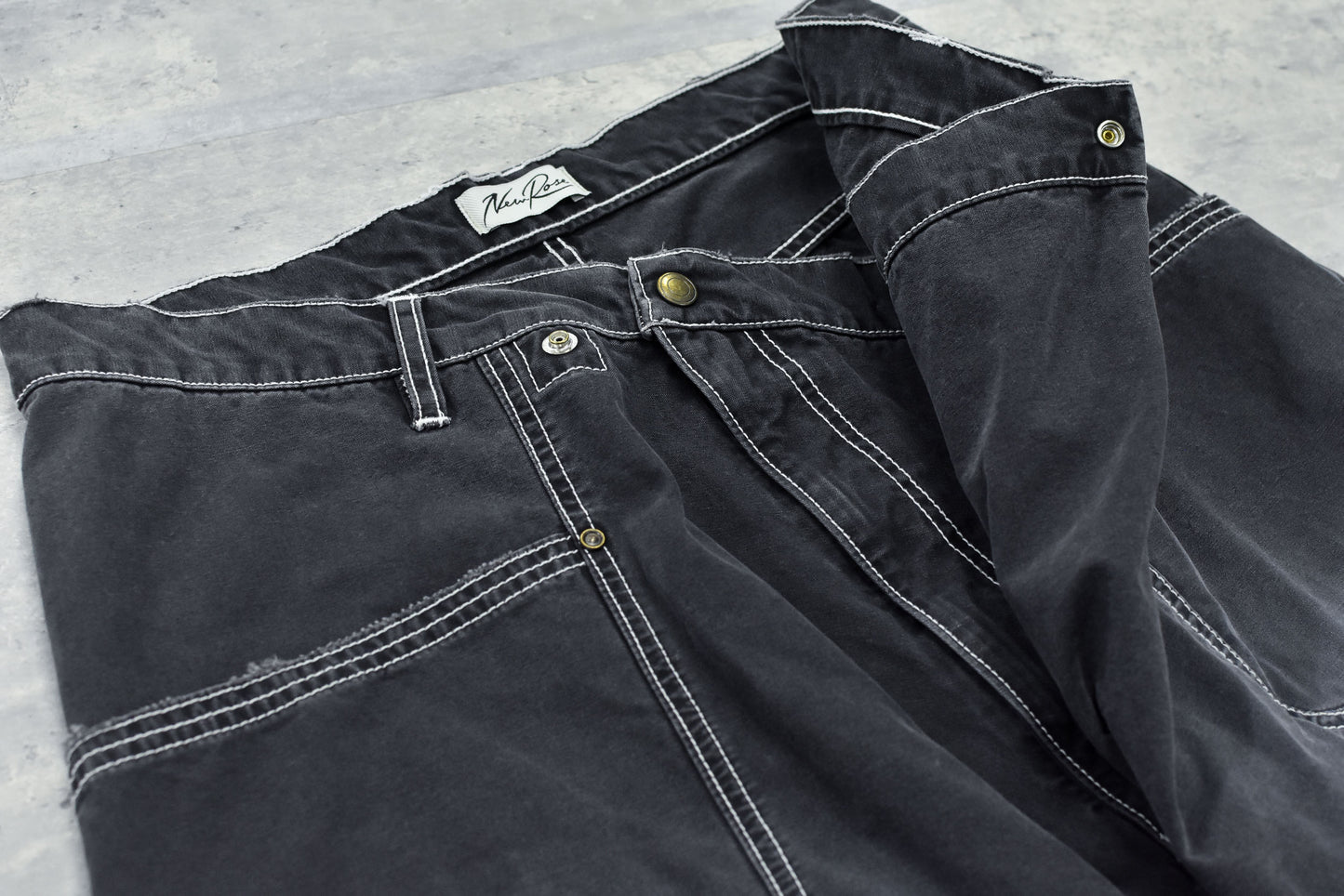 NewRose / Fold The Waist Pants - BLACK