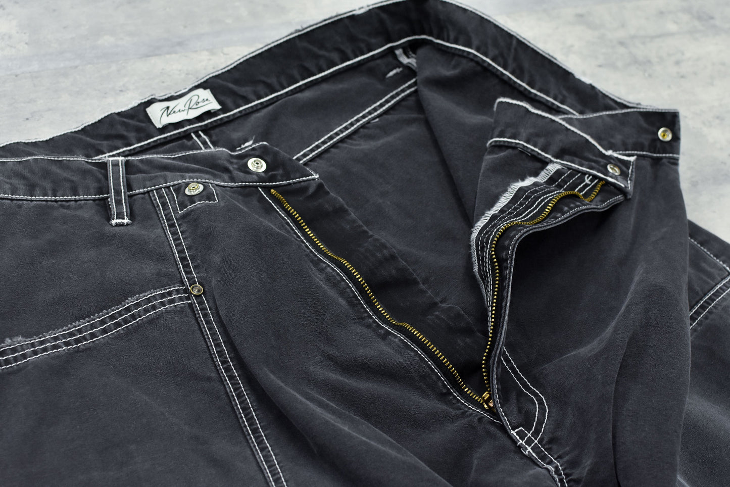 NewRose / Fold The Waist Pants - BLACK