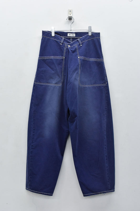 NewRose / Fold The Waist Pants - BLUE NAVY