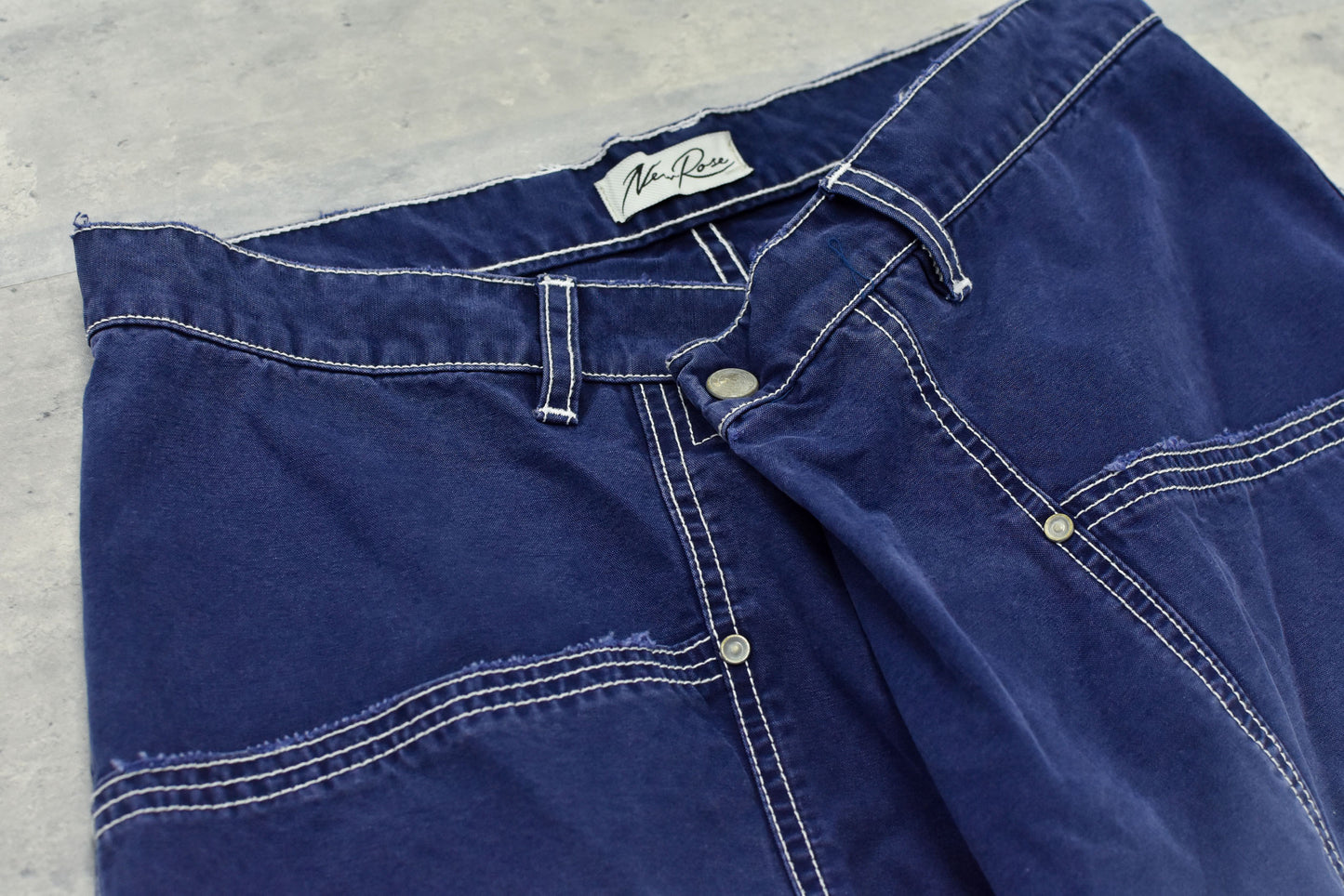 NewRose / Fold The Waist Pants - BLUE NAVY