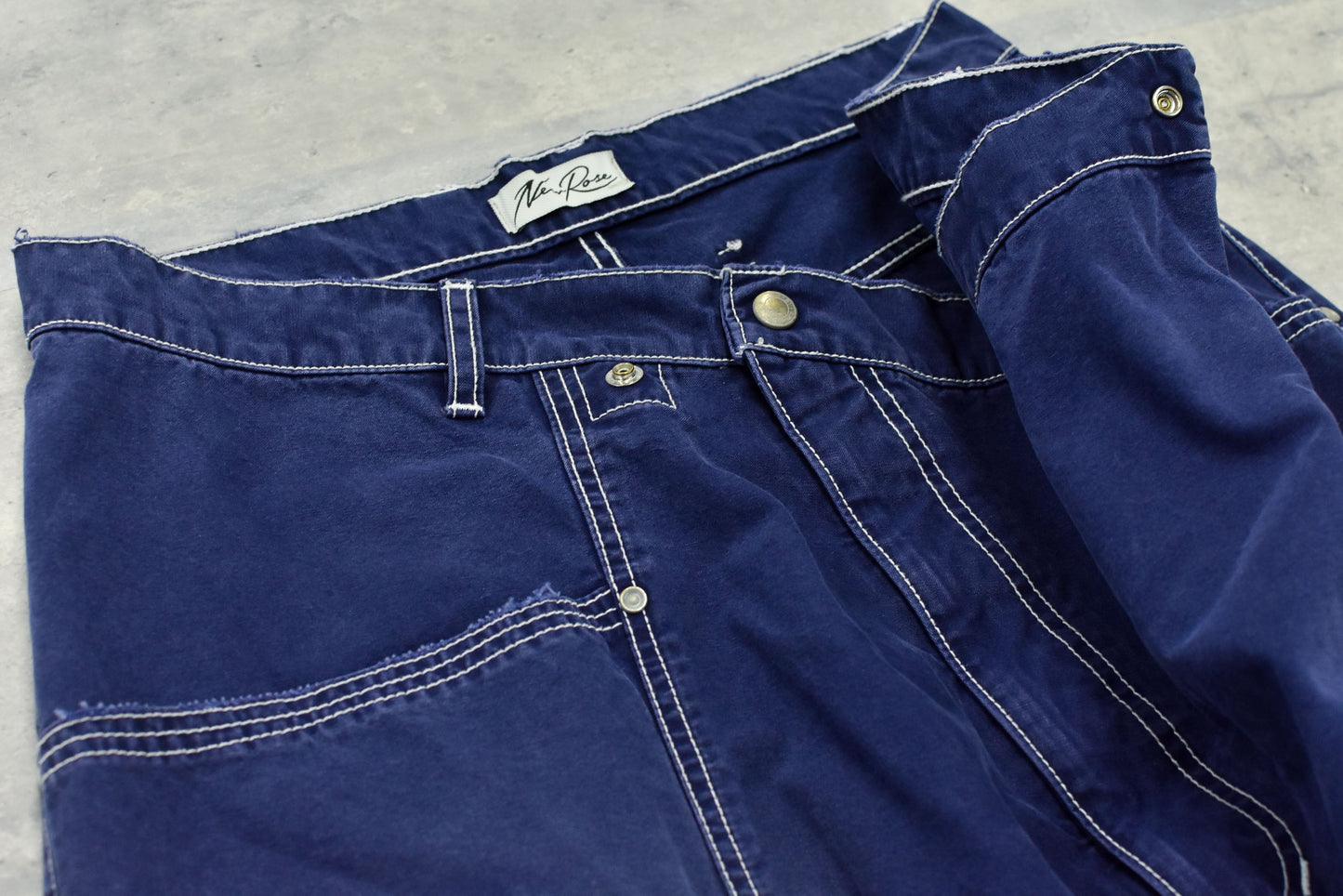 NewRose / Fold The Waist Pants - BLUE NAVY